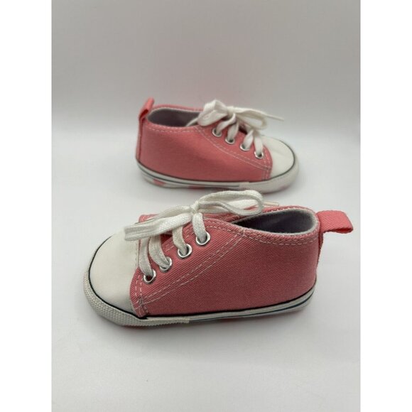 Infant Classic Canvas Baby Girl Crib Shoes Soft Sole Size 3 Shower Gift 12 Month - Picture 4 of 9